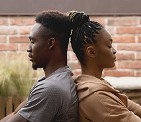 Man and woman meditating