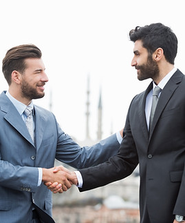 Accord commercial sur la terrasse