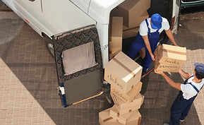 Movers Unloading Van