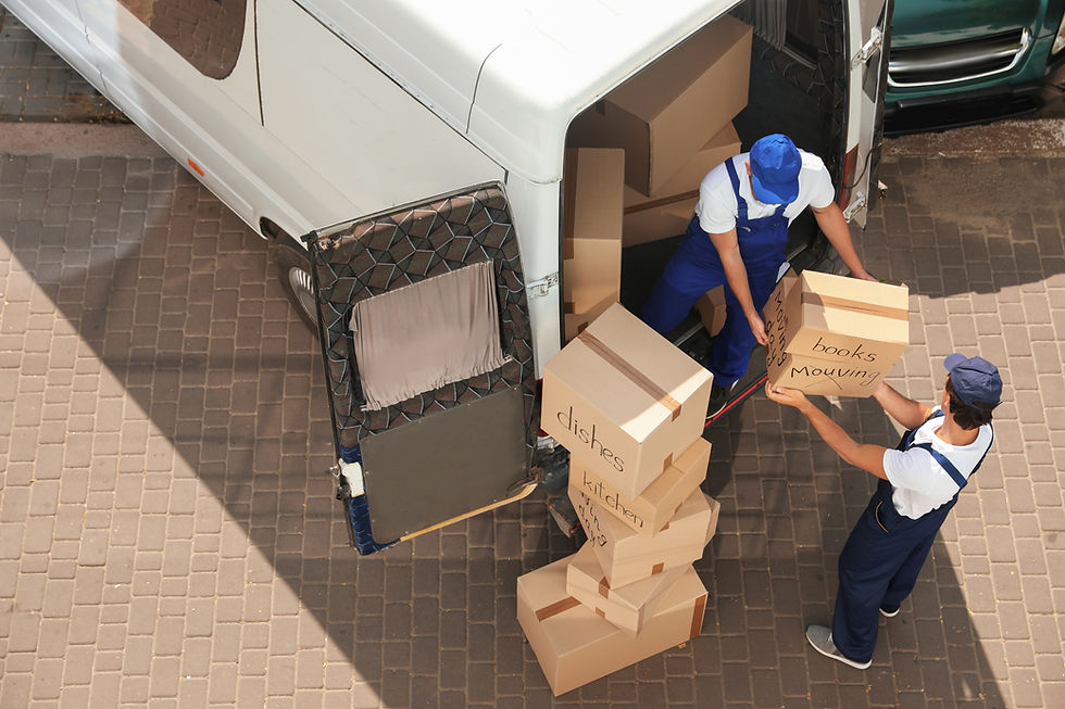 Movers Unloading Van