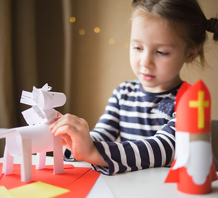 A child doing arts and crafts