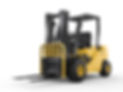 3d rendering of a forklift truck on a white background