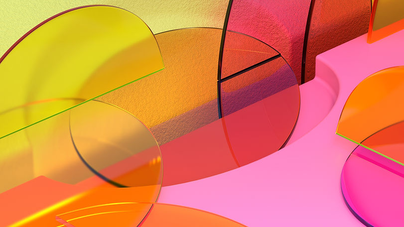 Fuchsia and Orange Geometric Objects