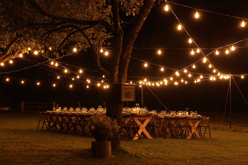 Night outdoor event setup
