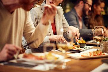 Closeup of eating dinner