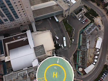 Vue aérienne de l'hôpital