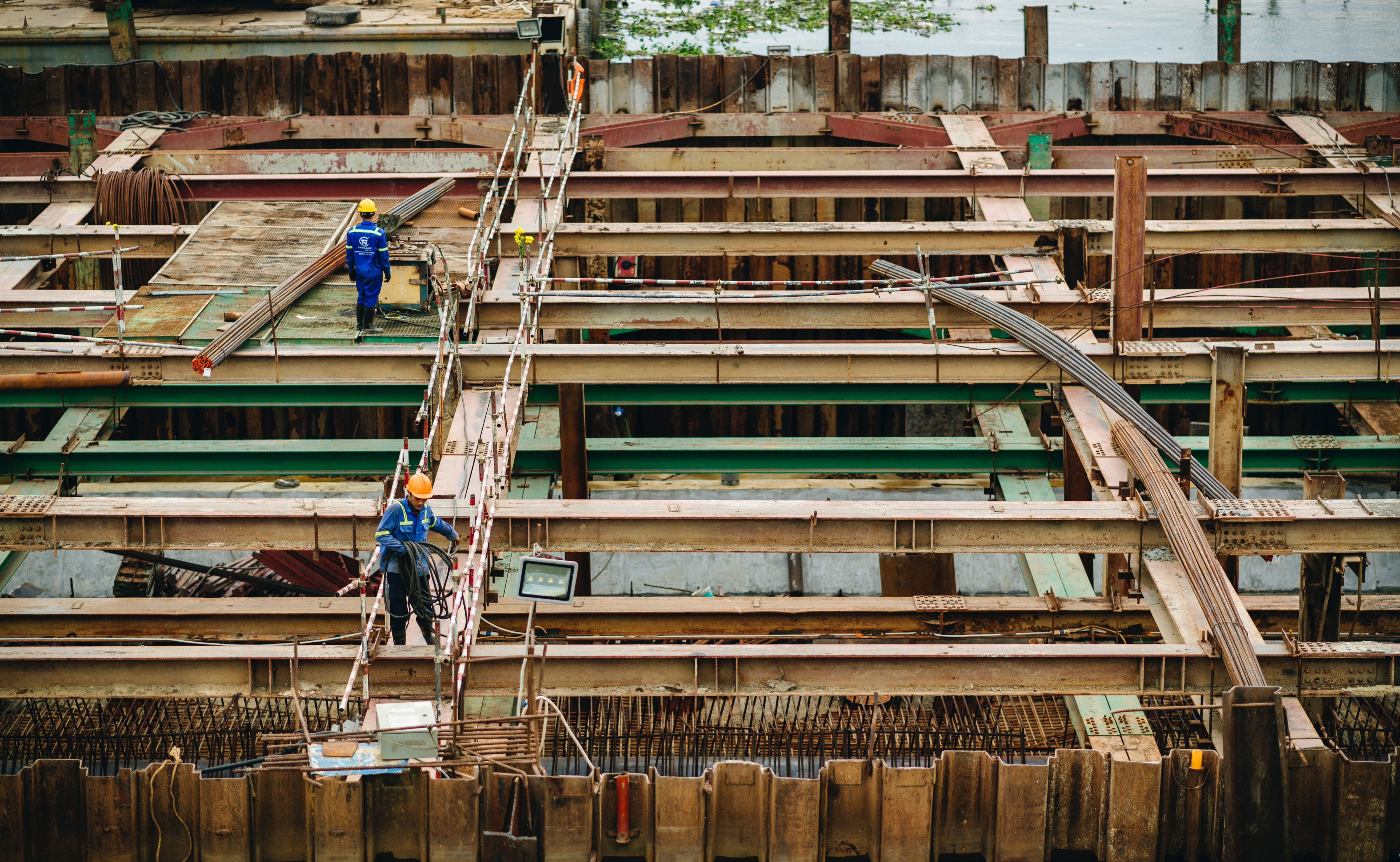 Building construction site in Ho Chi Minh City, Vietnam
