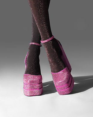 Rosa Glitzer-Heels