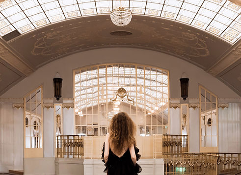 Hall with chandeliers