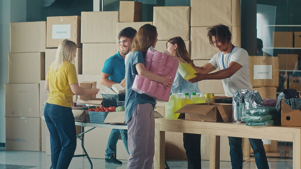 Teamwork at donation drive
