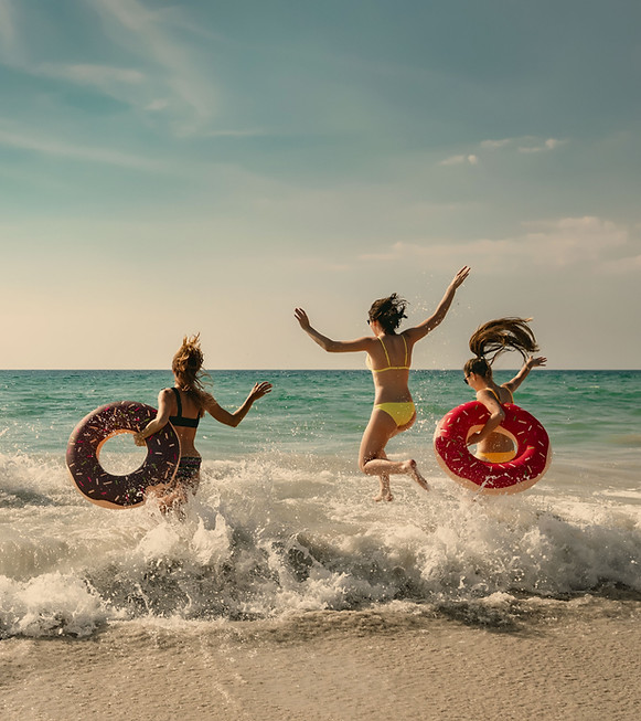 Family Playing at Beach