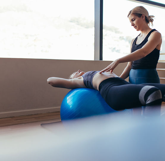 Fitness topu egzersiz seansı