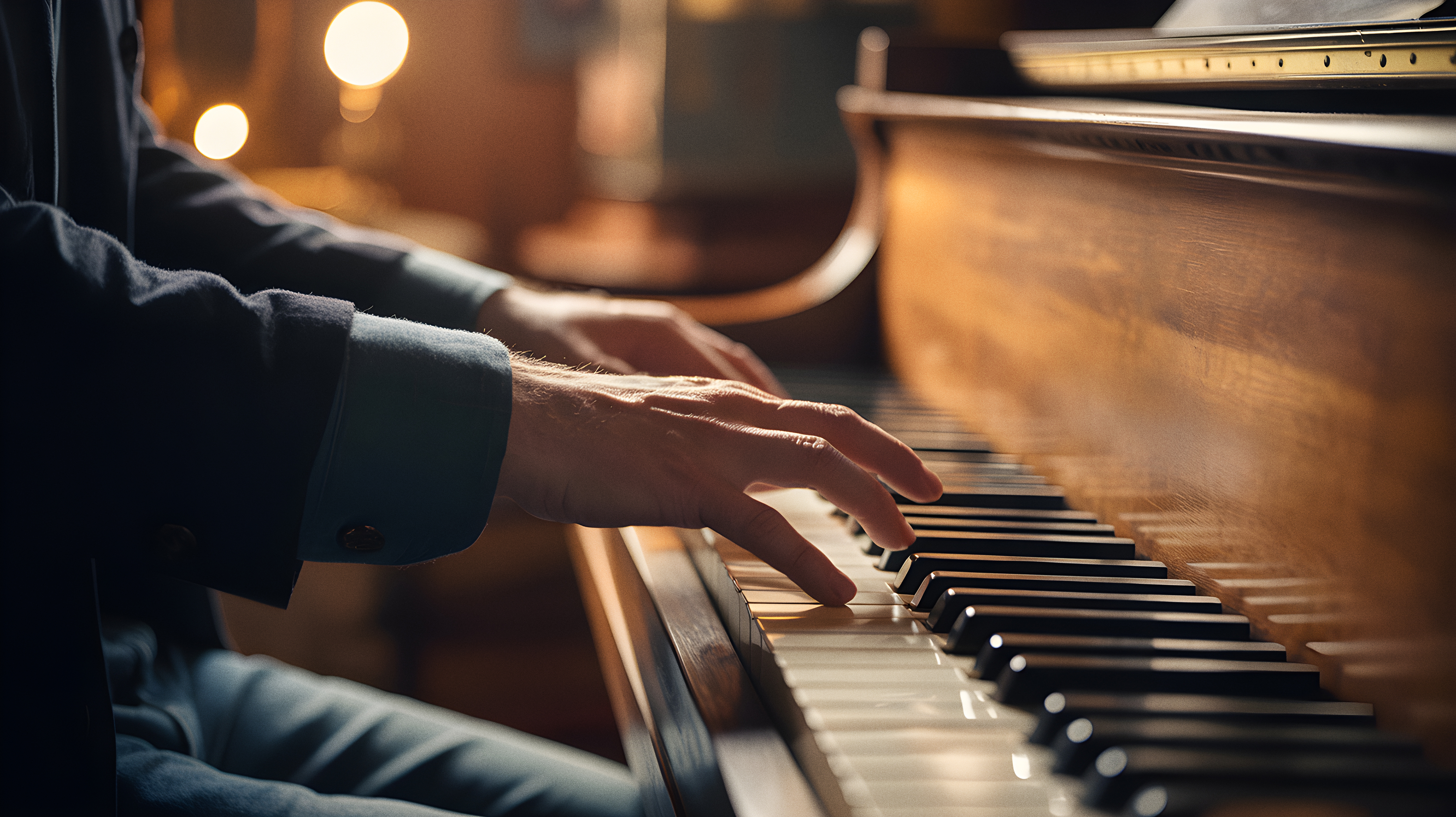 Mains jouant du piano