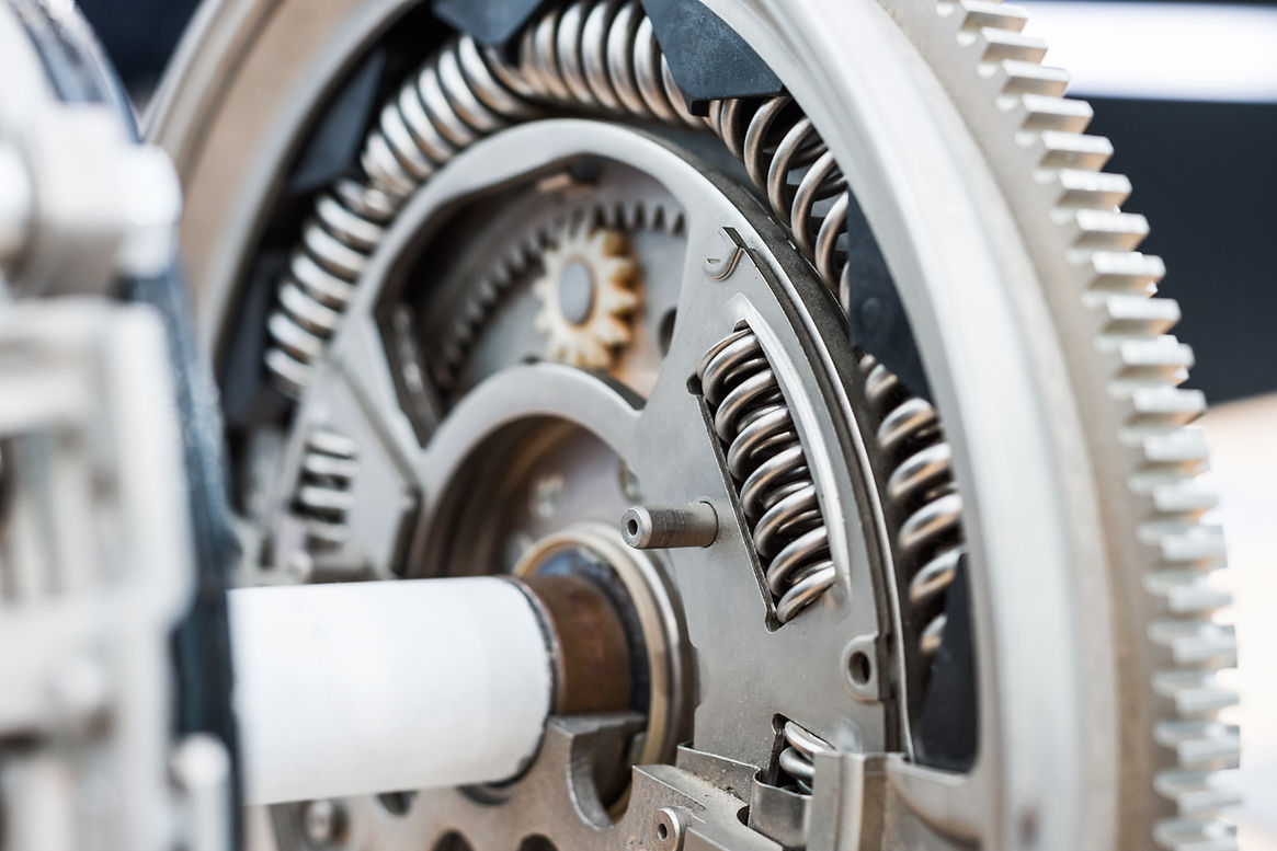 Clutch disc for a car engine. Close-up photo