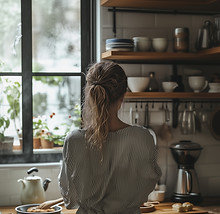 Donna che prepara la colazione