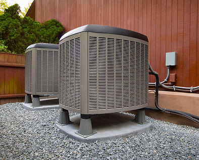 Heat pumps outside the house