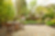 A garden with a seating area