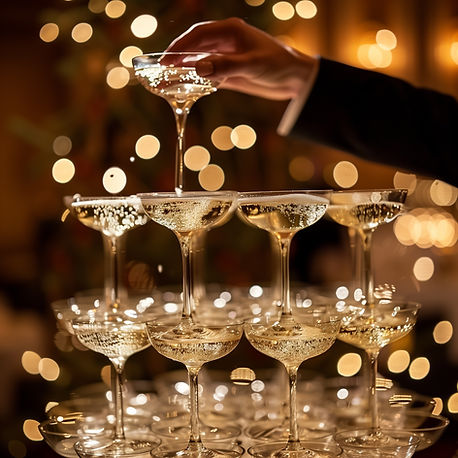 Célébration de la tour à champagne