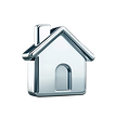 A metallic house symbol of In House marketers