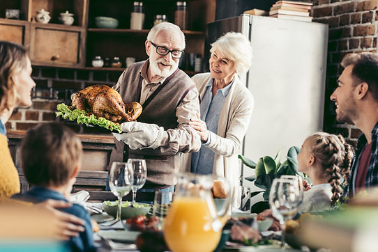 Grandpa with Thanksgiving Turkey
