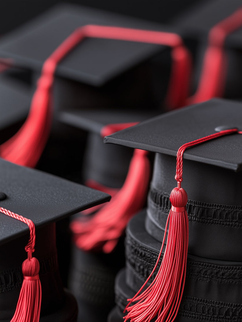 Graduation Caps Close-Up