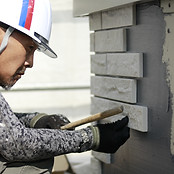 Construction Worker Tiling