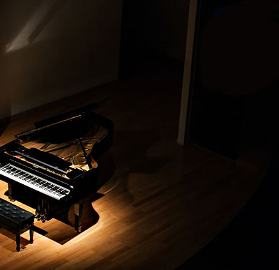 Piano on Dim Stage