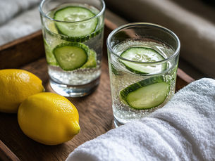 Detox water (eau aromatisée) , boisson healthy