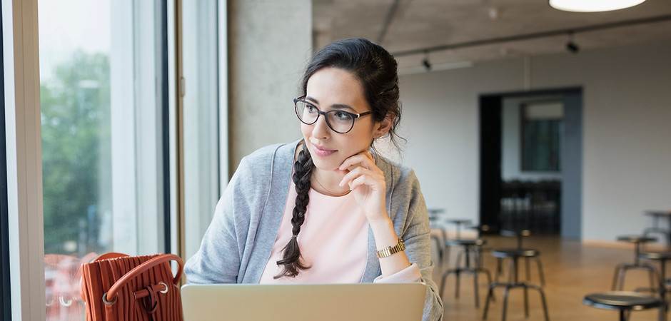 Female Student with Laptop