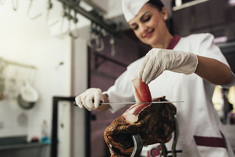 Cortando jamón ibérico