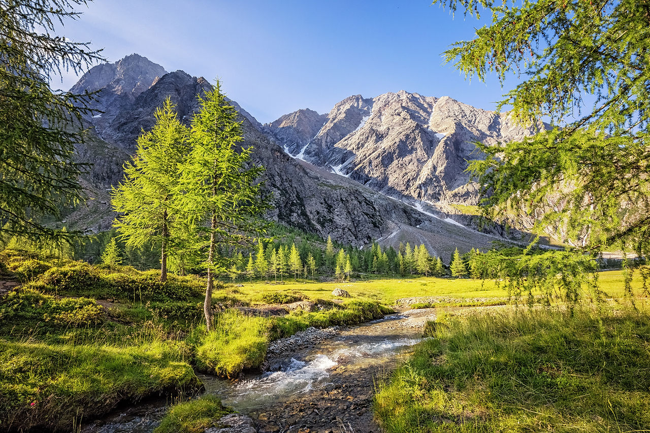 Ruisseau et montagnes