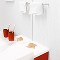 Red and White Bathroom