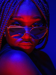 Red and Blue Neon Light