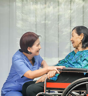 Nurse and Patient on Wheelchair