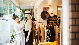 Exposição da loja de moda