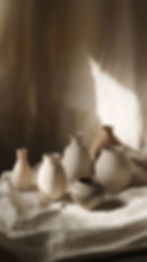 Présentoir de vases en céramique