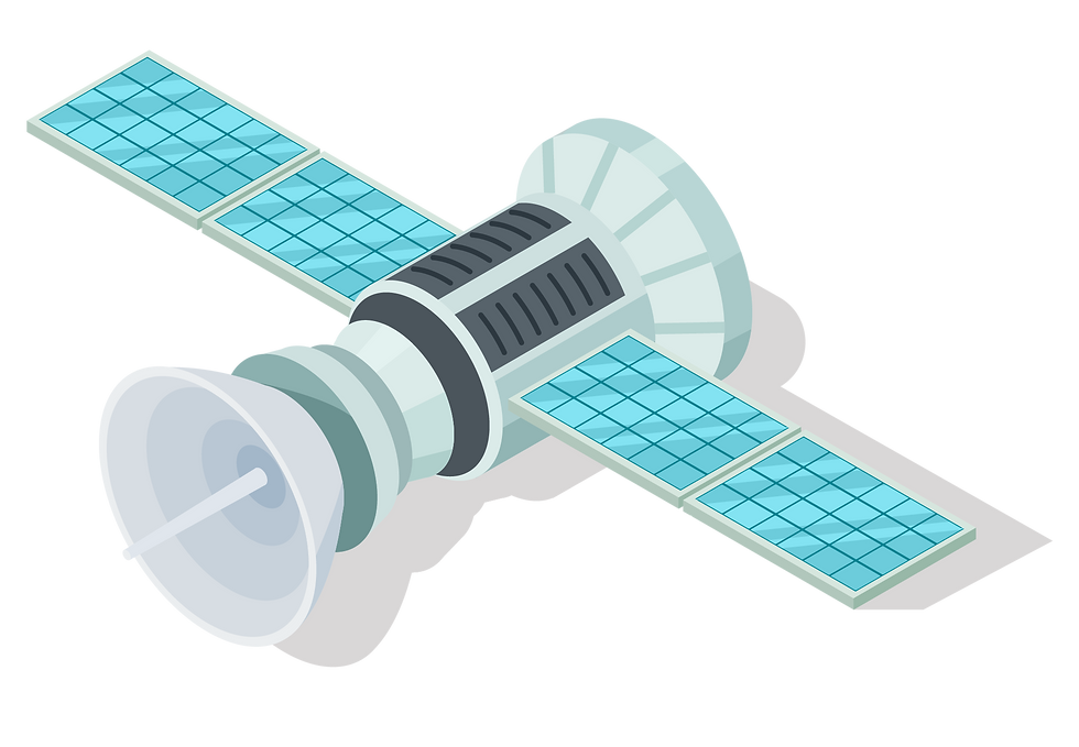 Ilustração isométrica de satélite