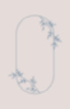 Blue Floral Oval Frame