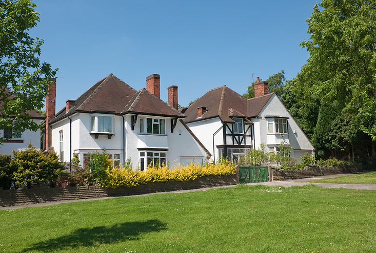 "Nice suburban houses on a beautiful summer day, Birmingham UK