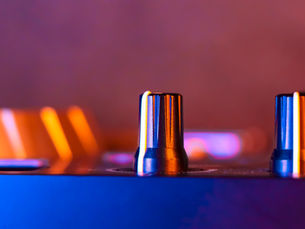 Dials on a music mixer