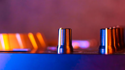 Dials on a music mixer