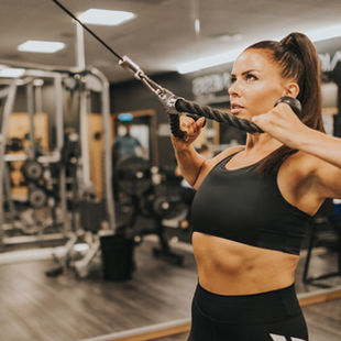Woman exercising in gym