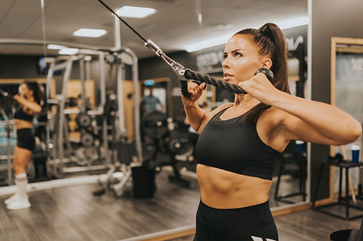 Woman exercising in gym