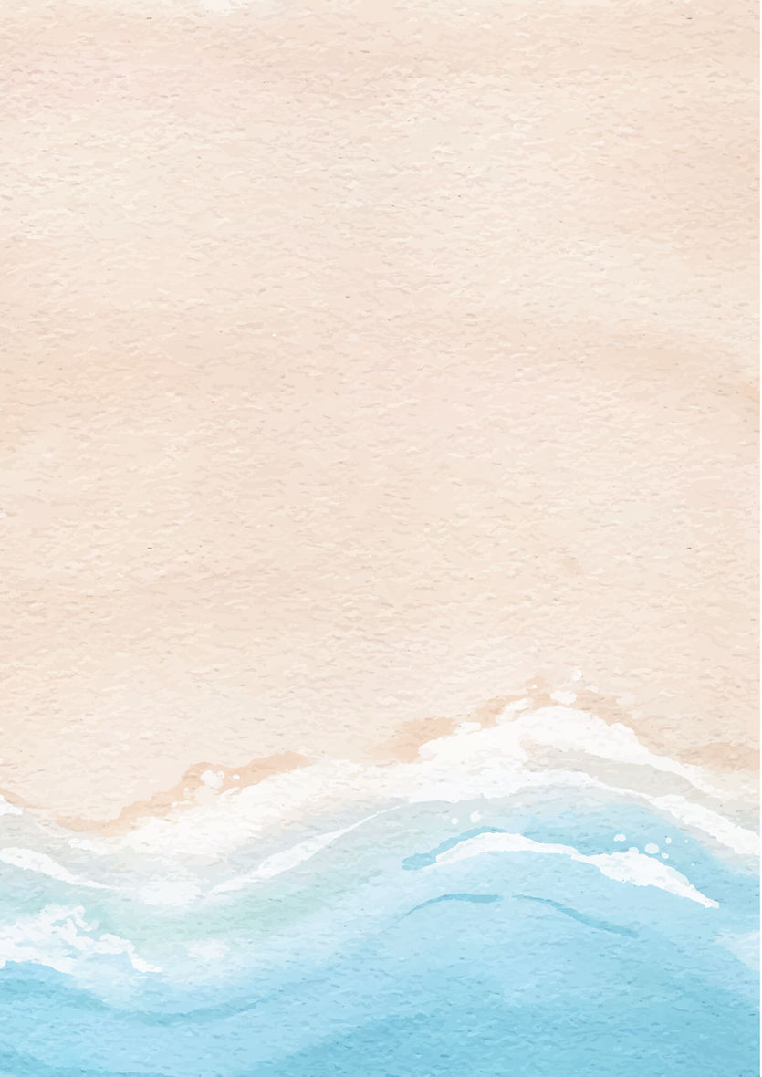Beach Waves Watercolor