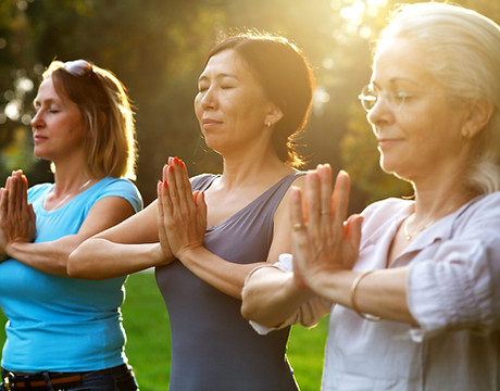 Women Practicing Yoga Outdoor