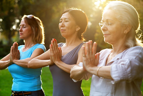 Women Practicing Yoga Outdoor