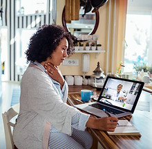 Woman in telehealth consultation