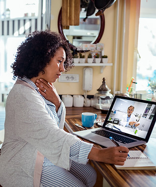 Woman in telehealth consultation