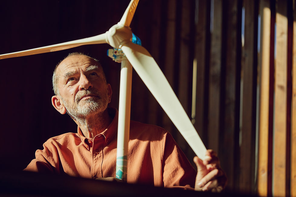 Elderly Man with Turbine