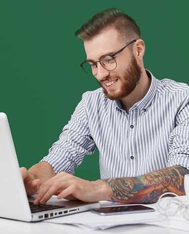 Man Working Laptop